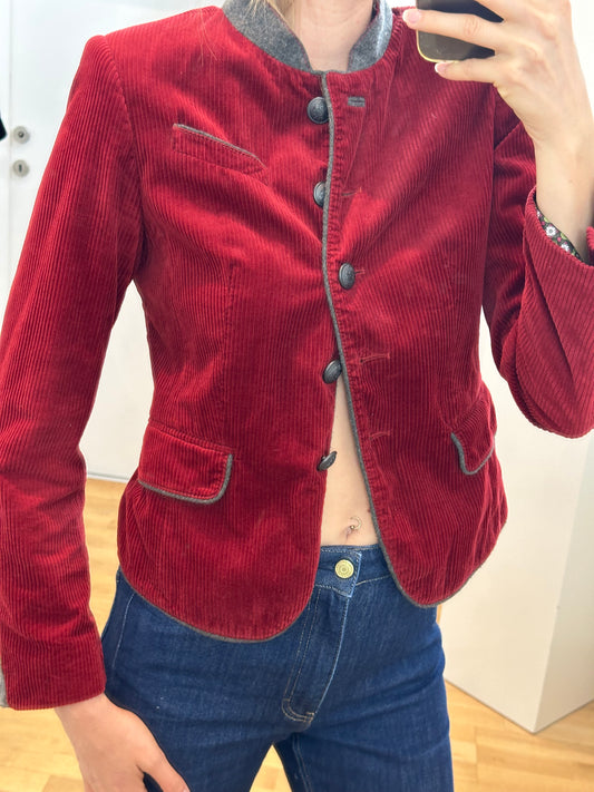 White Label Red Corduory Cotton Jacket S