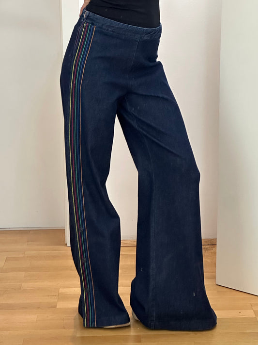 New Flared Rainbow Stripes Trousers M