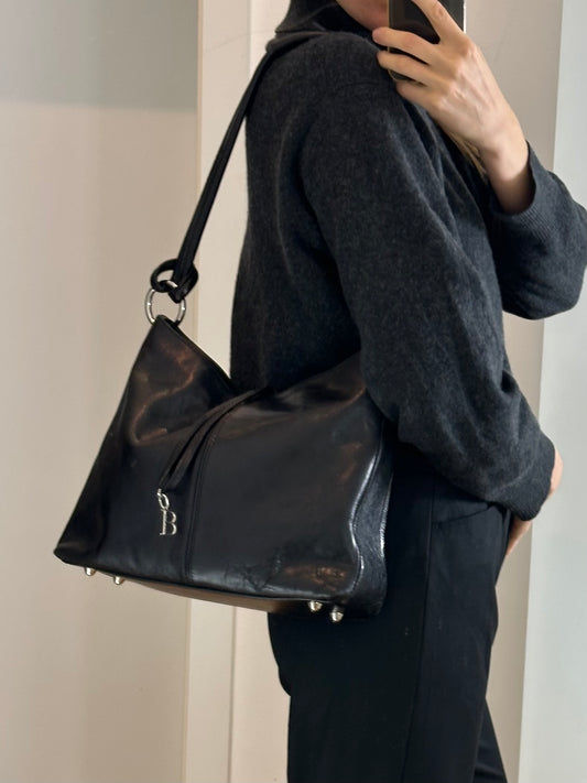 Vintage Black Leather Bag M
