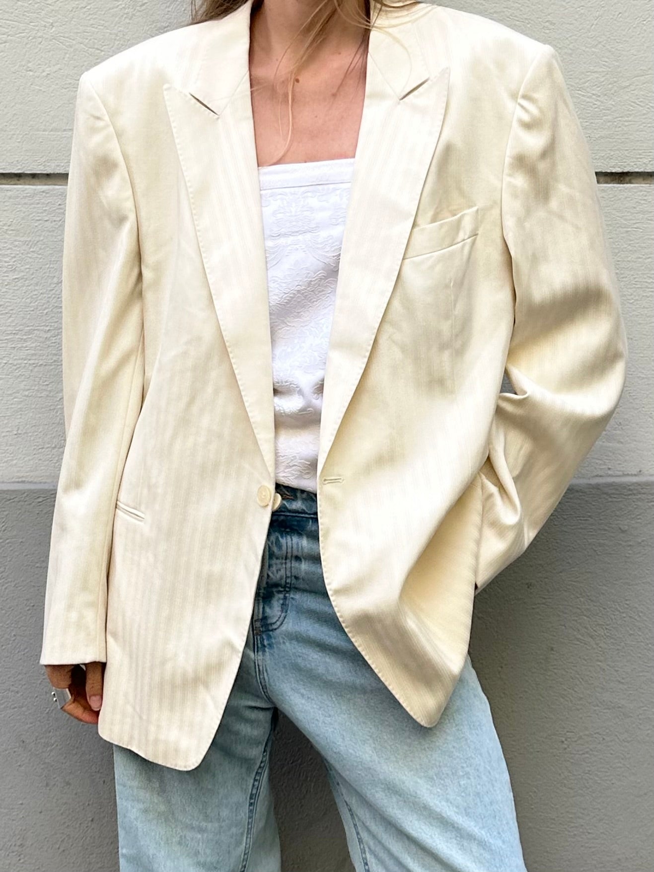Vintage White Cream Blazer L/XL