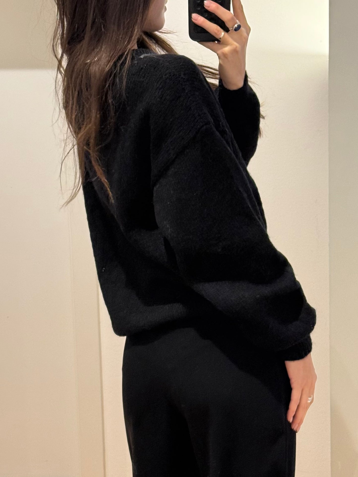 Vintage Hand Knit Wool & Mohair Multishade Pullover Sweater M