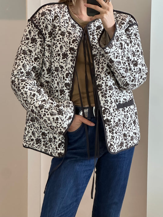 ELLE Quilted Floral Jacket M/L