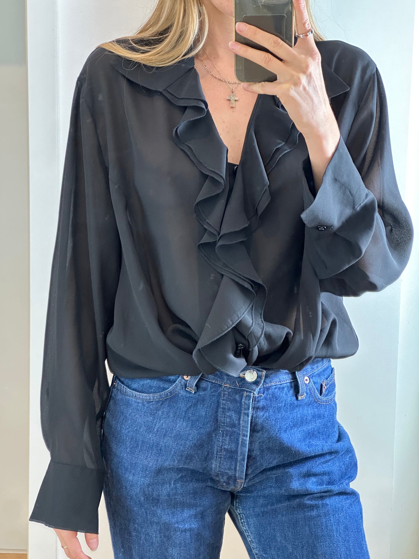 Vintage Frill Blouse L/XL