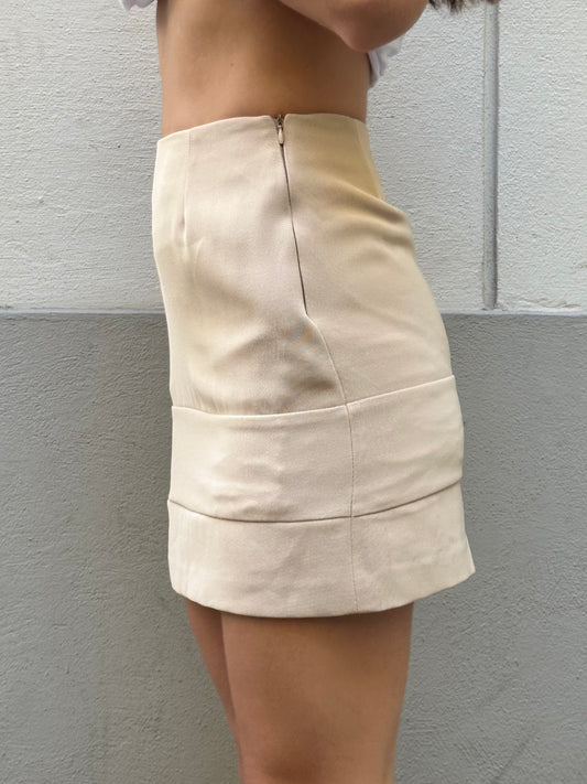 Vintage Beige Mini Skirt XS