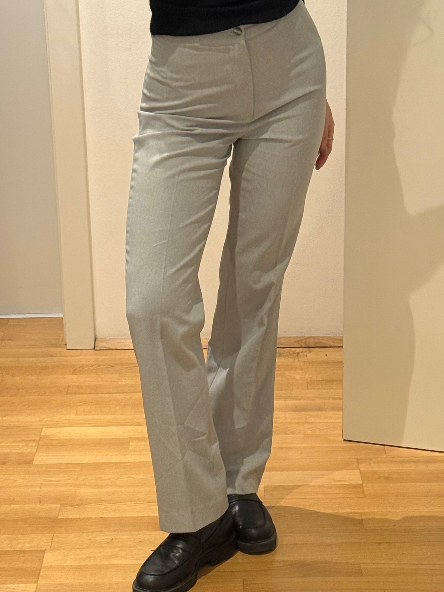 Vintage High Waisted Light Gray Straight Leg Trousers XS EU 34