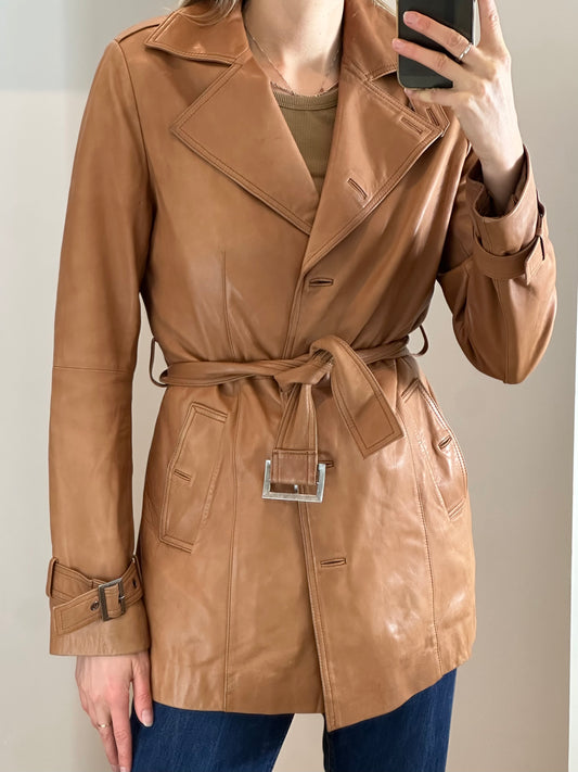 Brown Nappa Leather Jacket M