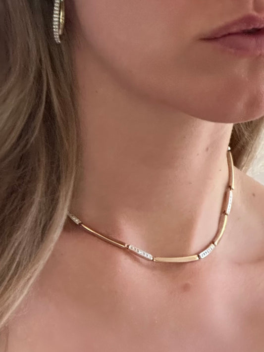 Vintage Gold-plated Zirconia Necklace