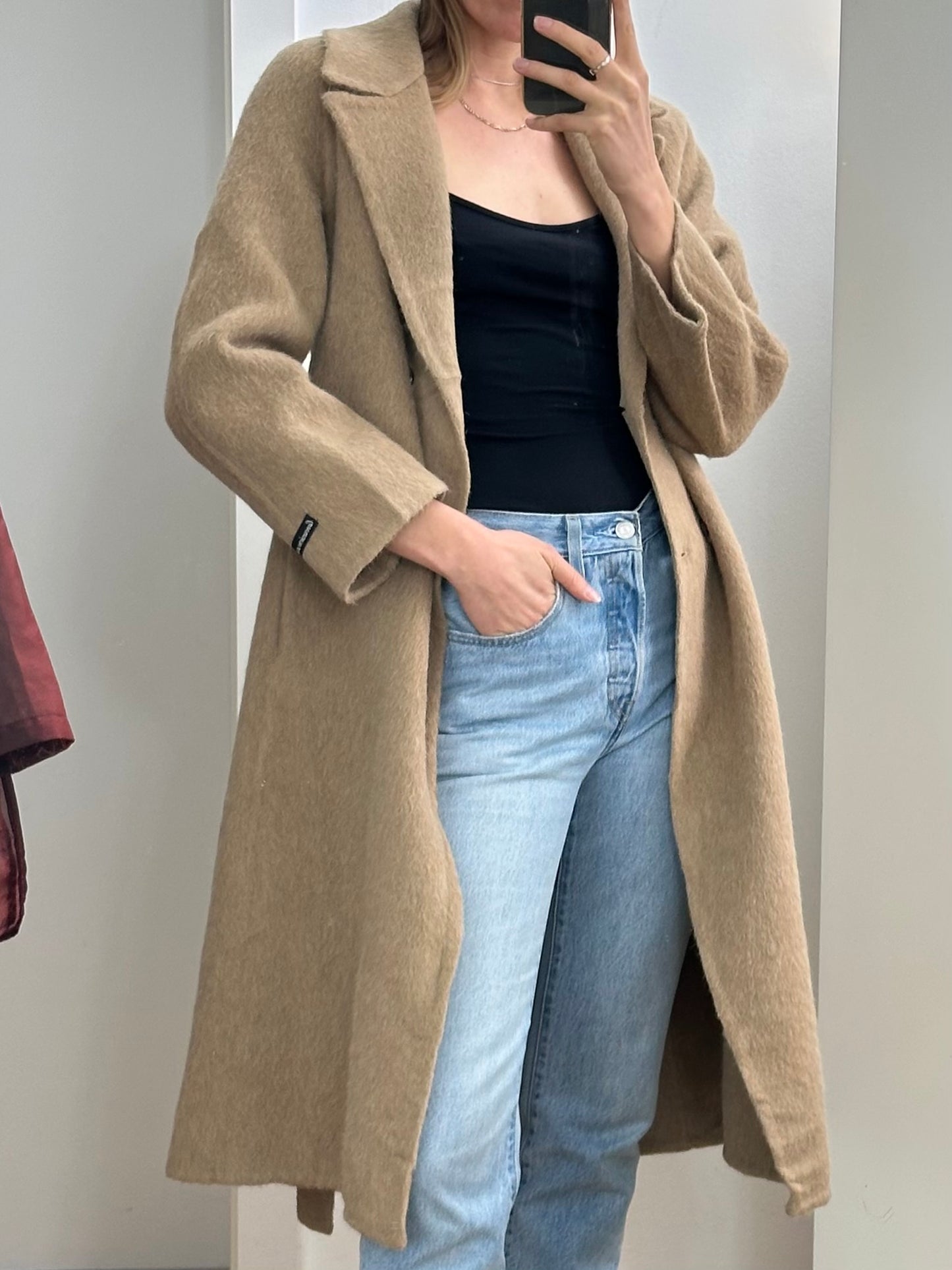 Vintage Alpaca Camel Wool Coat S/M