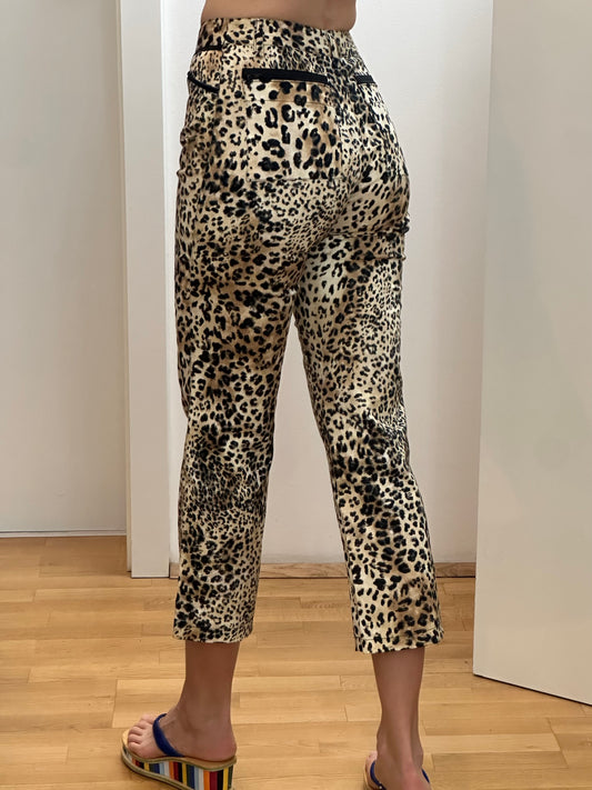Vintage Leopard Capri Trousers XS/S