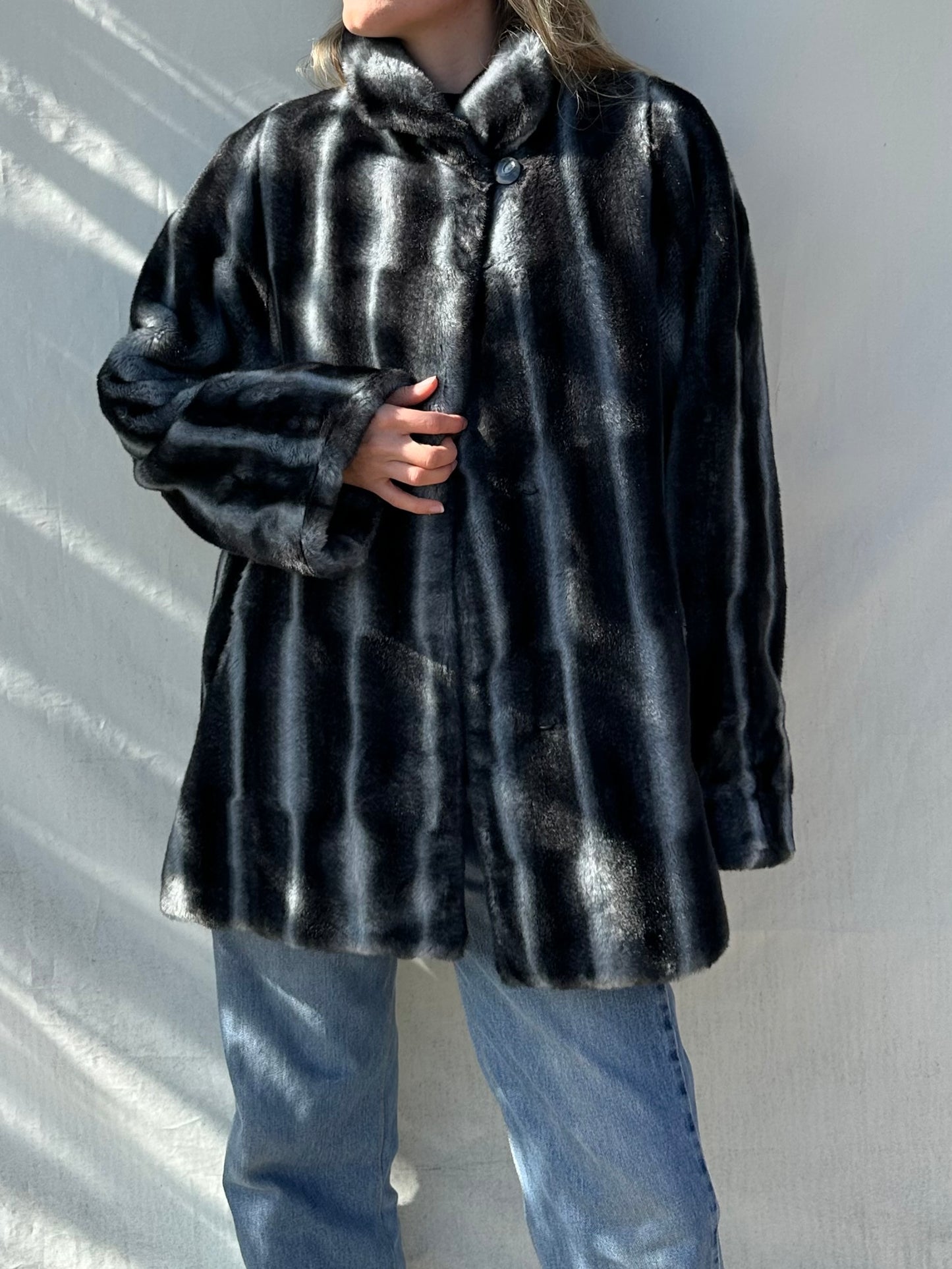 Vintage Faux Fur Teddy Jacket L