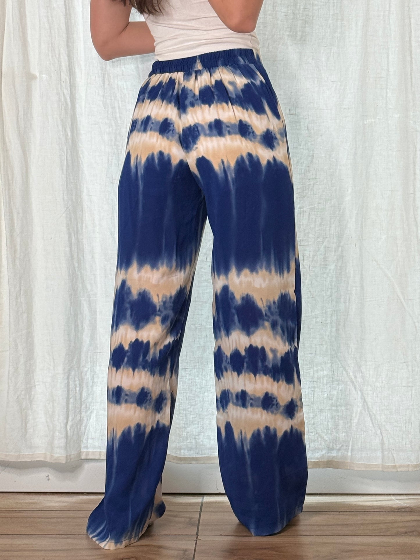 High Waisted Tie Dye Wide Leg Trousers XS/S
