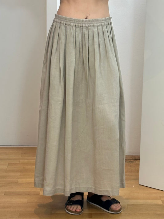Vintage Linen Maxi Skirt M