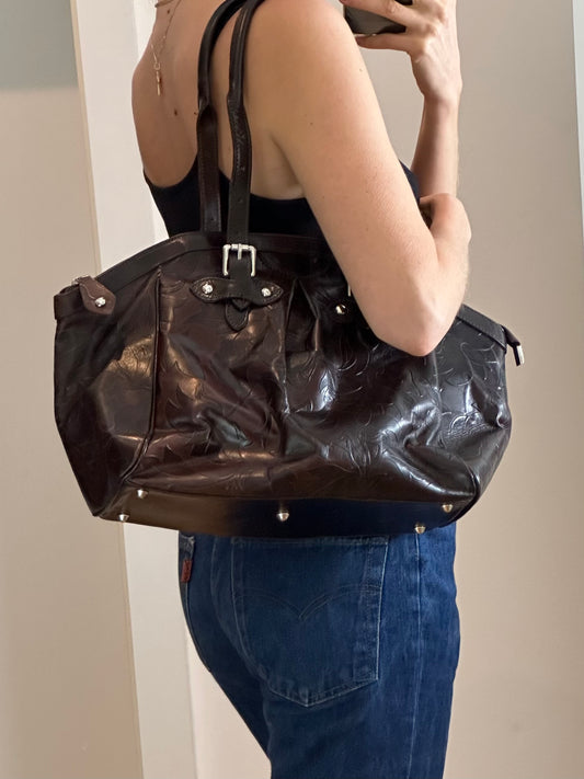 Vintage Brown Leather Bag L