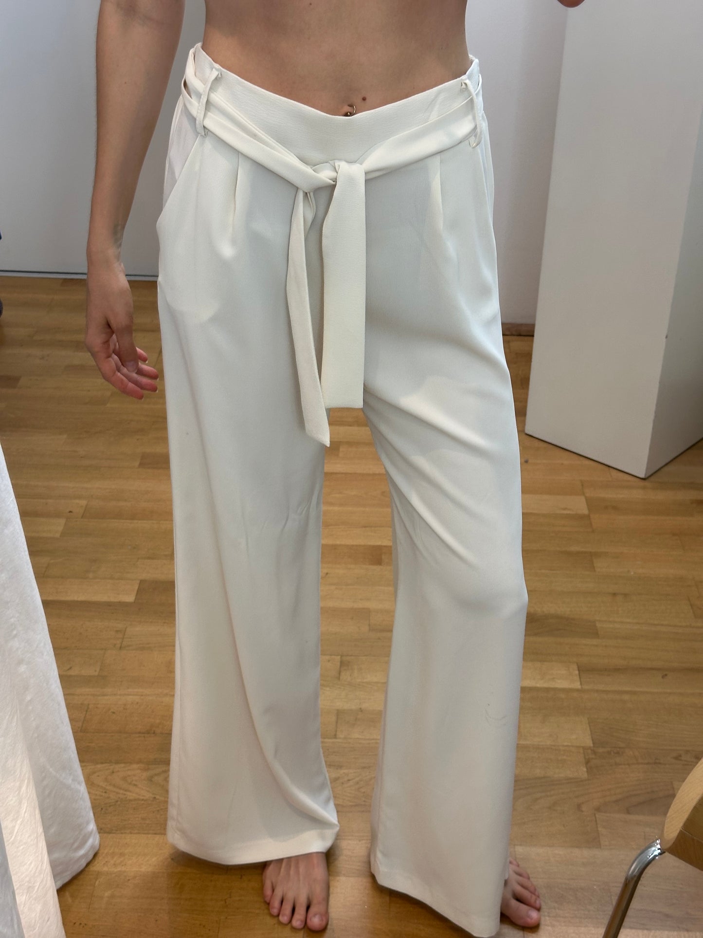 Cream Wide Leg Trousers S