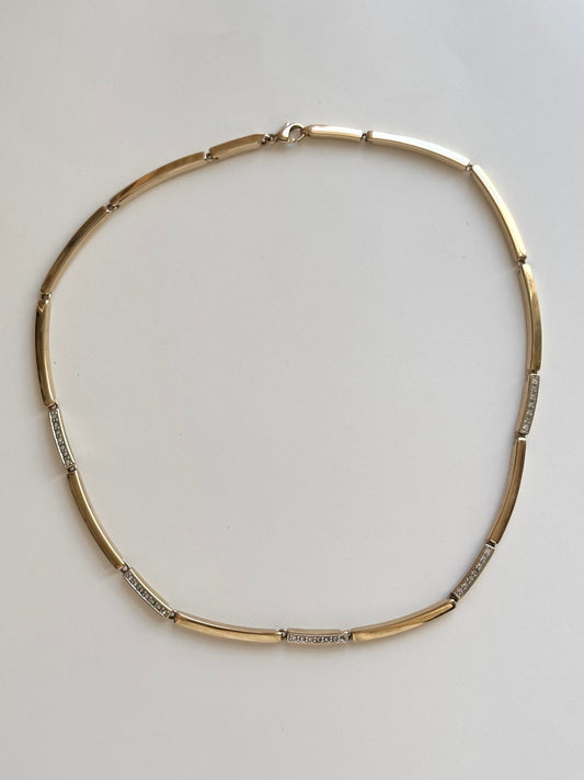 Vintage Gold-plated Zirconia Necklace