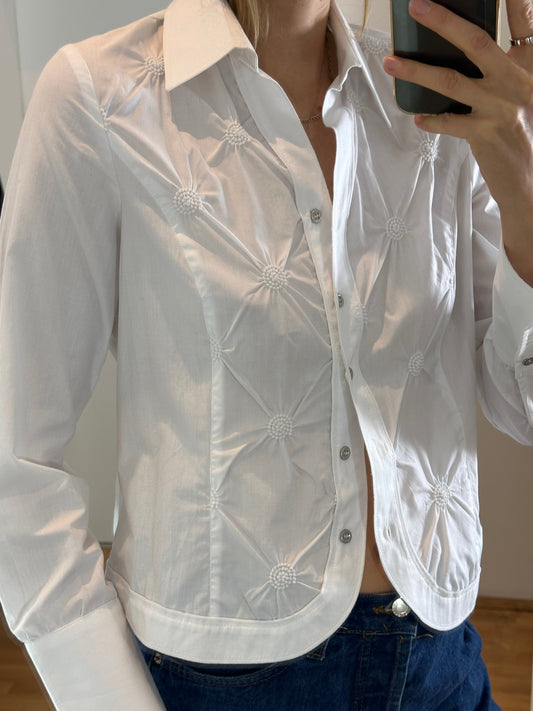 White Embroidered Blouse S