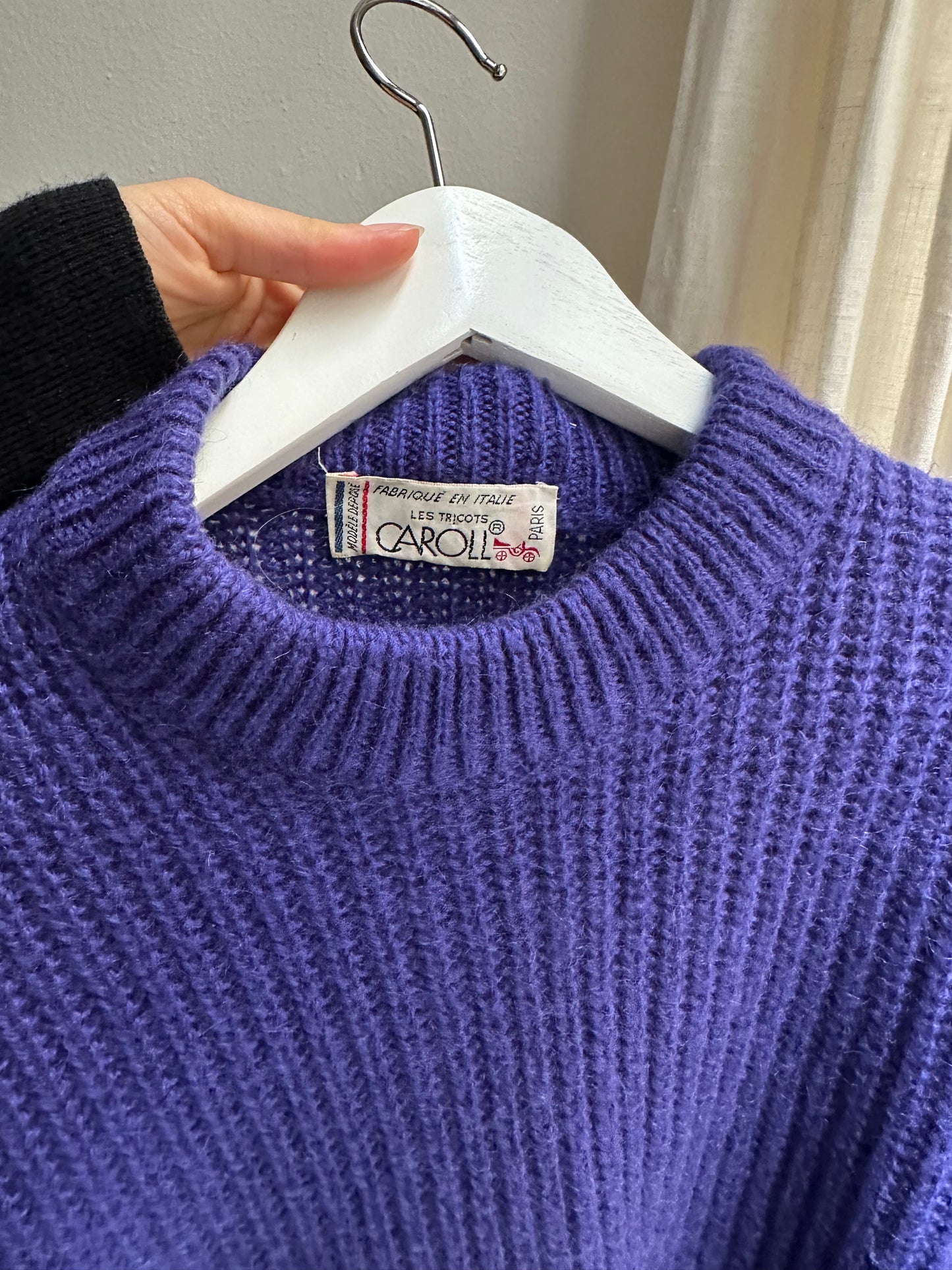 Vintage Purple Wool/Mohair Blend Crew Neck Pullover Sweater M