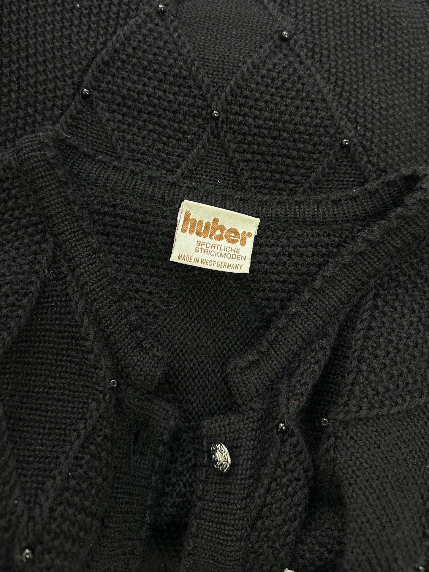 Vintage Black Knit Cardigan M
