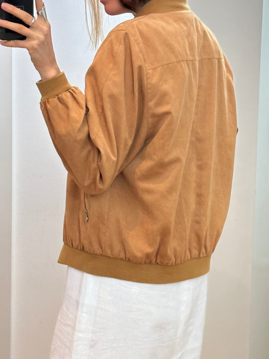 Vintage Faux Suede Leather Jacket M