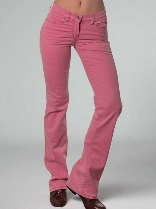Vintage 100% Cotton Extra Long Pink Denim Jeans XS EU 32