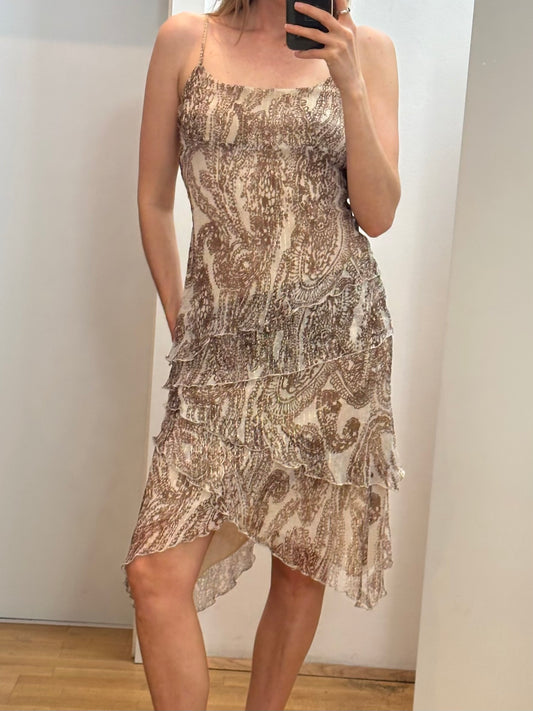 Vintage Silk Midi Dress S