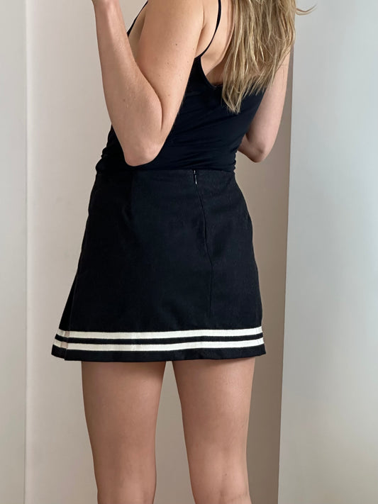 Vintage Wool Dark Gray Miniskirt S