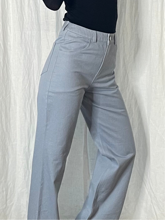 Vintage Light Blue Wide/Straight Leg Trousers S EU 36
