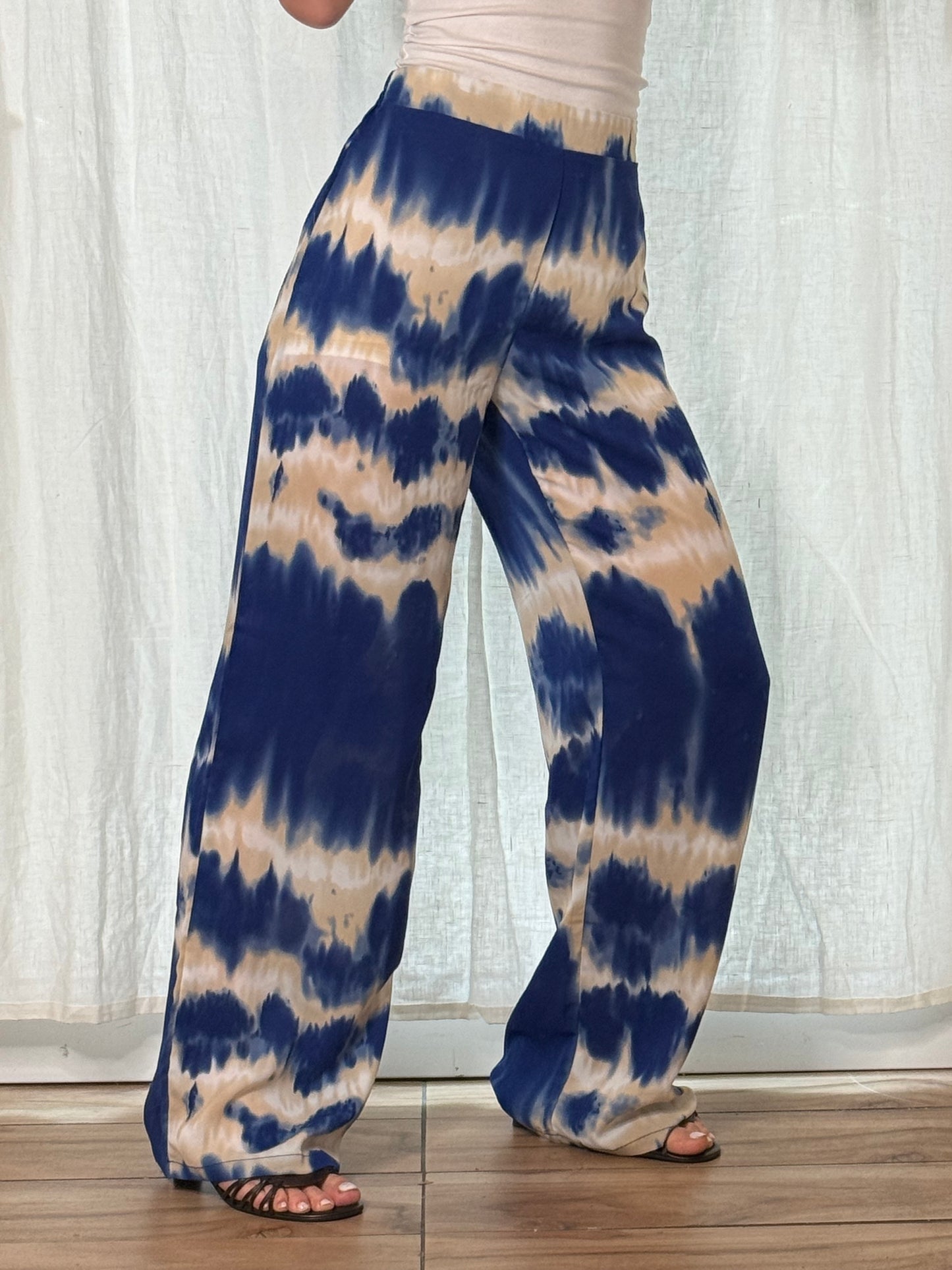 High Waisted Tie Dye Wide Leg Trousers XS/S