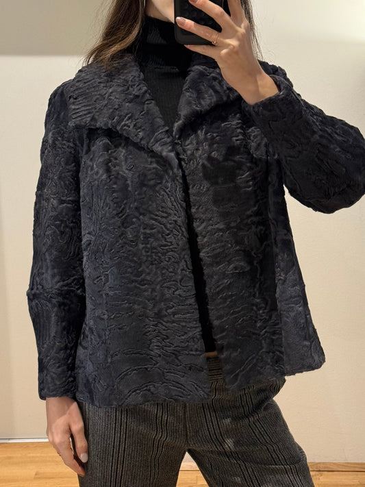 Vintage 100% Genuine Lamb Shearling Short Coat S