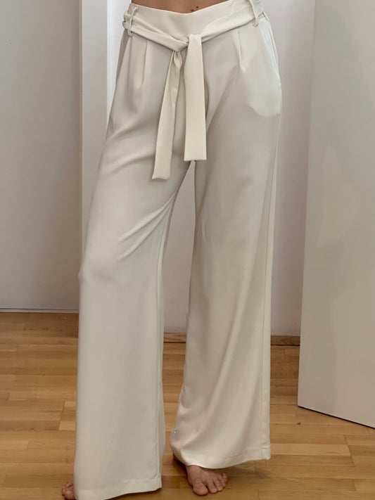 Cream Wide Leg Trousers S