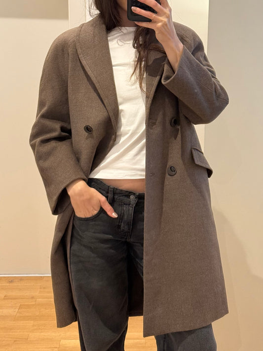 Vintage Dark Taupe Wool/Cashmere Coat M