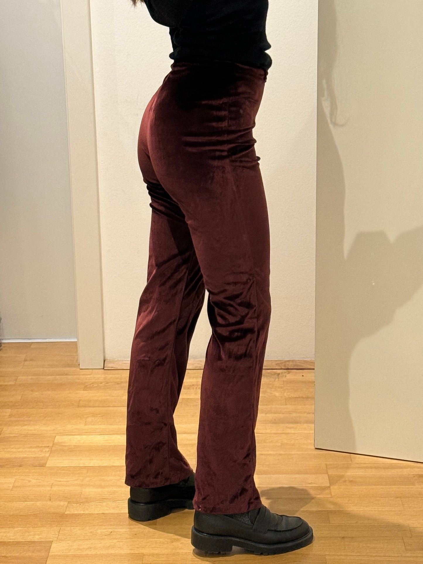 Vintage Burgundy Velvet Trousers XS/EU 34