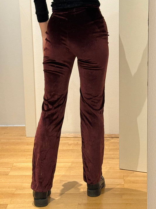Vintage Burgundy Velvet Trousers XS/EU 34