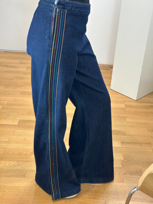 New Flared Rainbow Stripes Trousers M