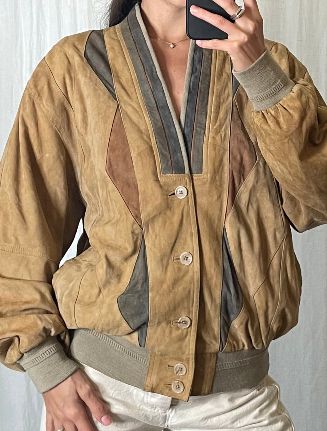 Vintage 100% Genuine Goat Leather Cardigan M