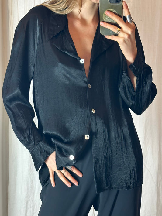 Vintage Black Blouse M/L