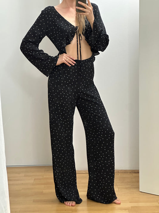 Black Polkadot Jumpsuit M