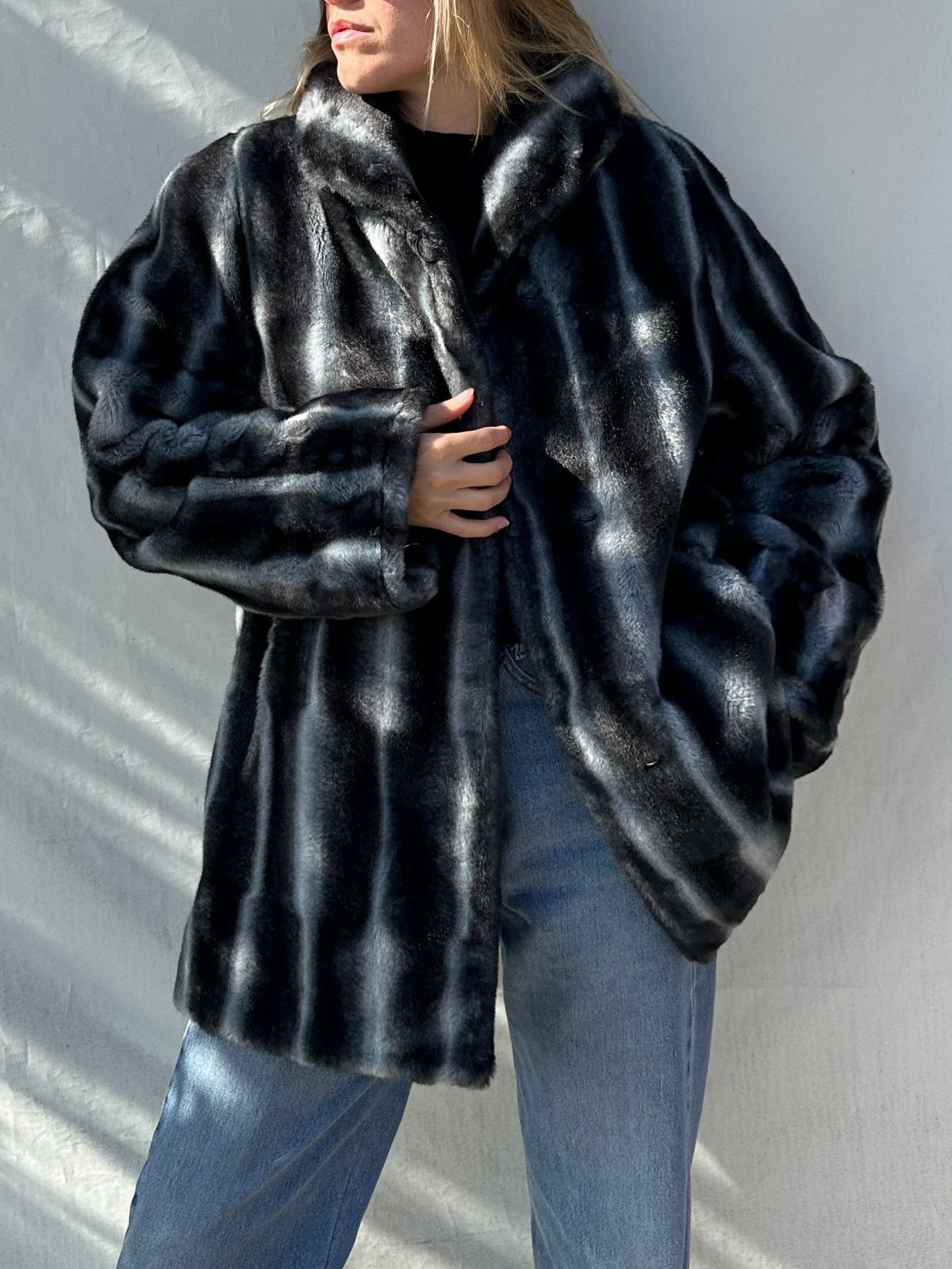 Vintage Faux Fur Teddy Jacket L