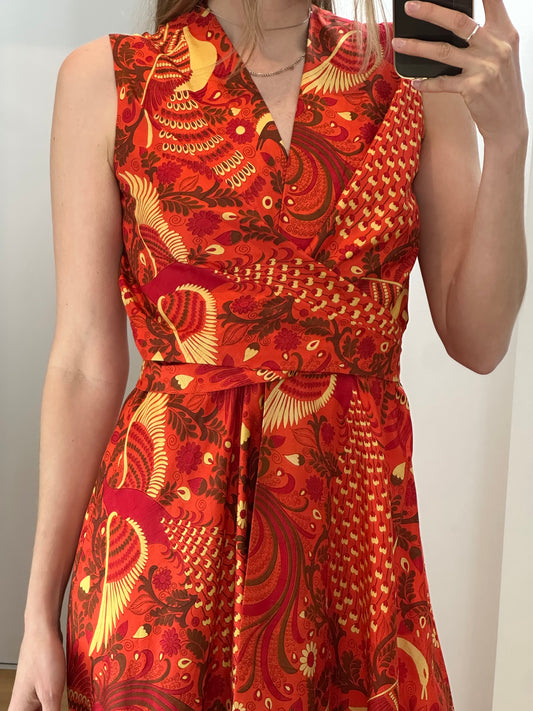 Orange Wrap Maxi Dress S/M
