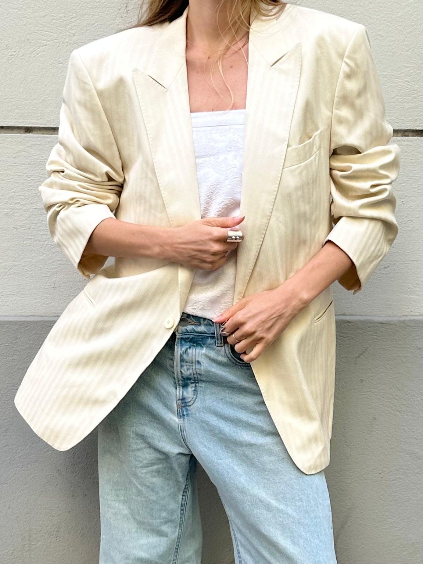Vintage White Cream Blazer L/XL