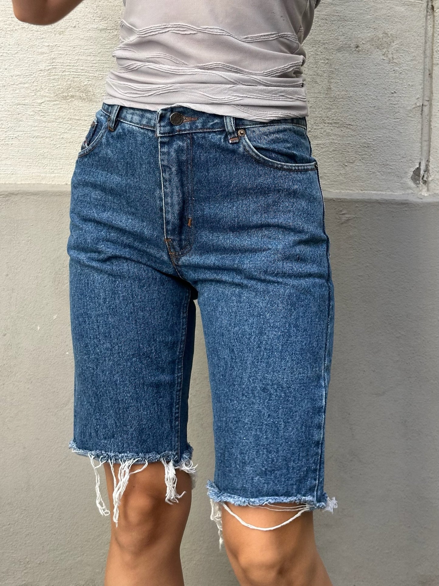 Vintage Diesel 100% Cotton Deep Blue Cut Off Bermuda Shorts XS/S