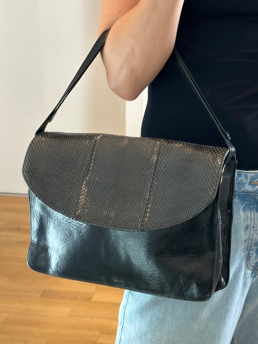 Vintage Black Leather Bag