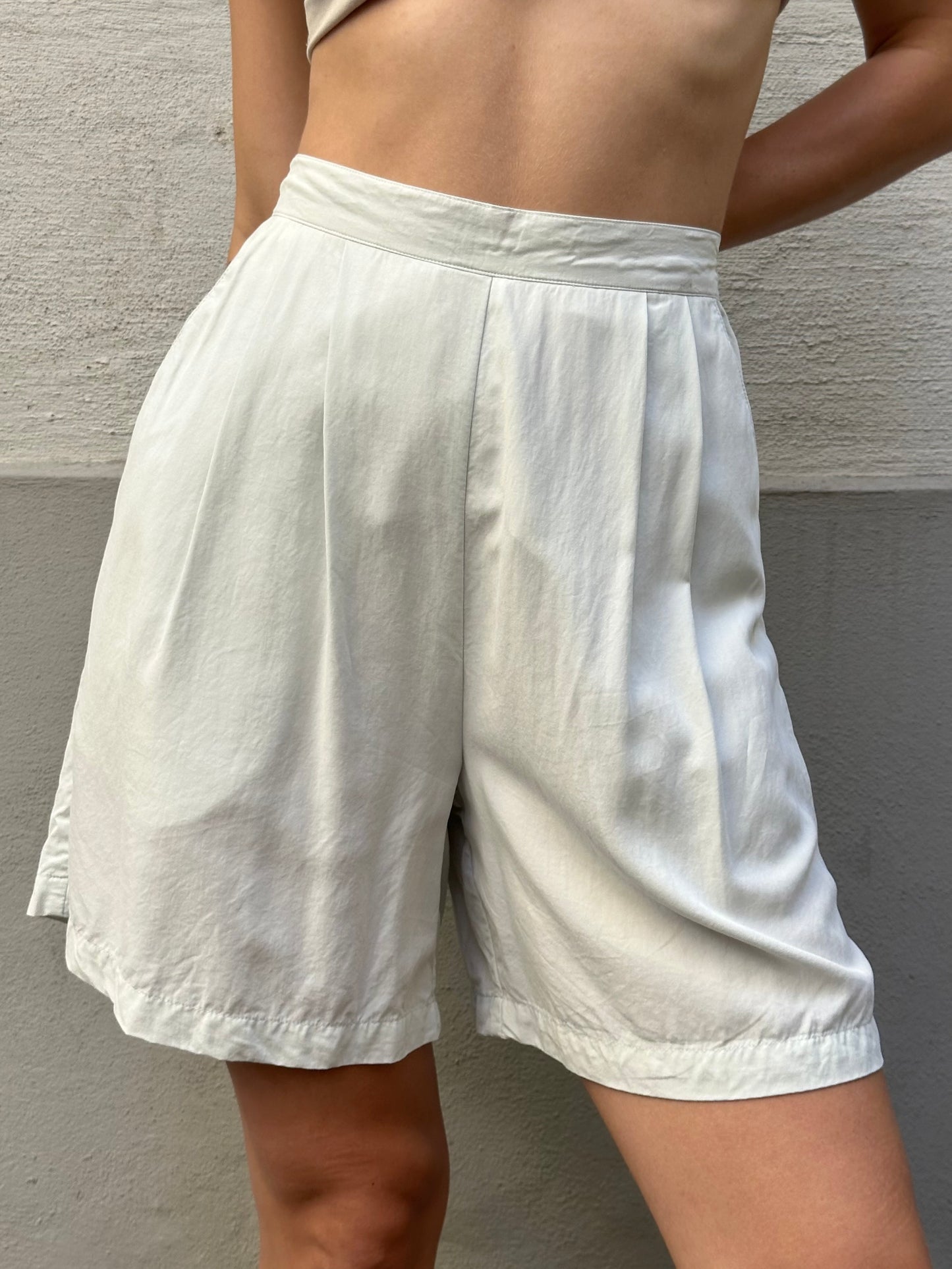 Vintage 100% Viscose Pastel Mint Blue/Green Shorts M