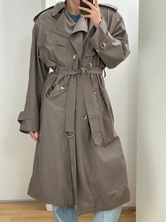 Vintage Gray Trench Coat L/XL