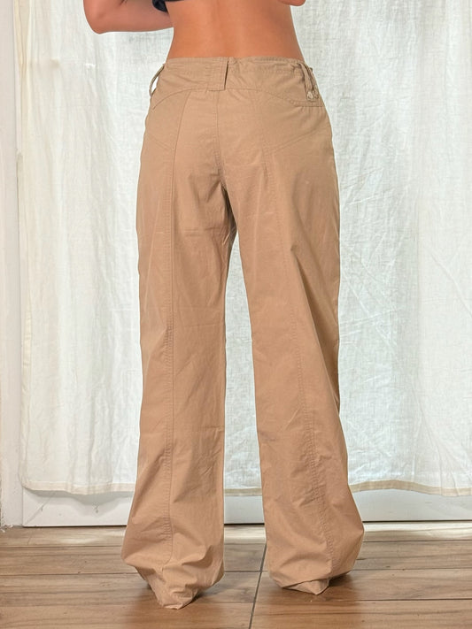 Vintage Cotton Y2K Beige Cargo Trousers M