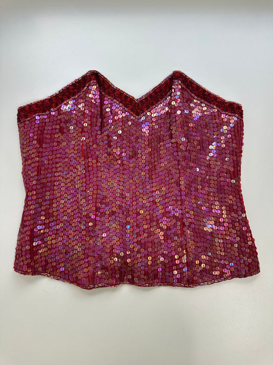 Vintage Silk Sequins Top S
