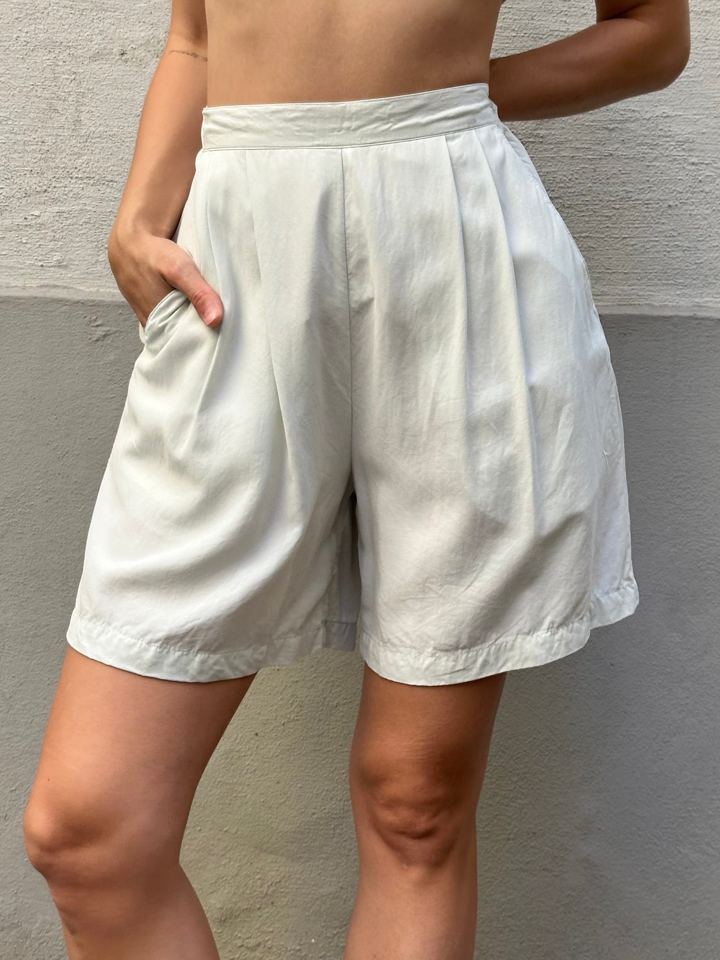 Vintage 100% Viscose Pastel Mint Blue/Green Shorts M