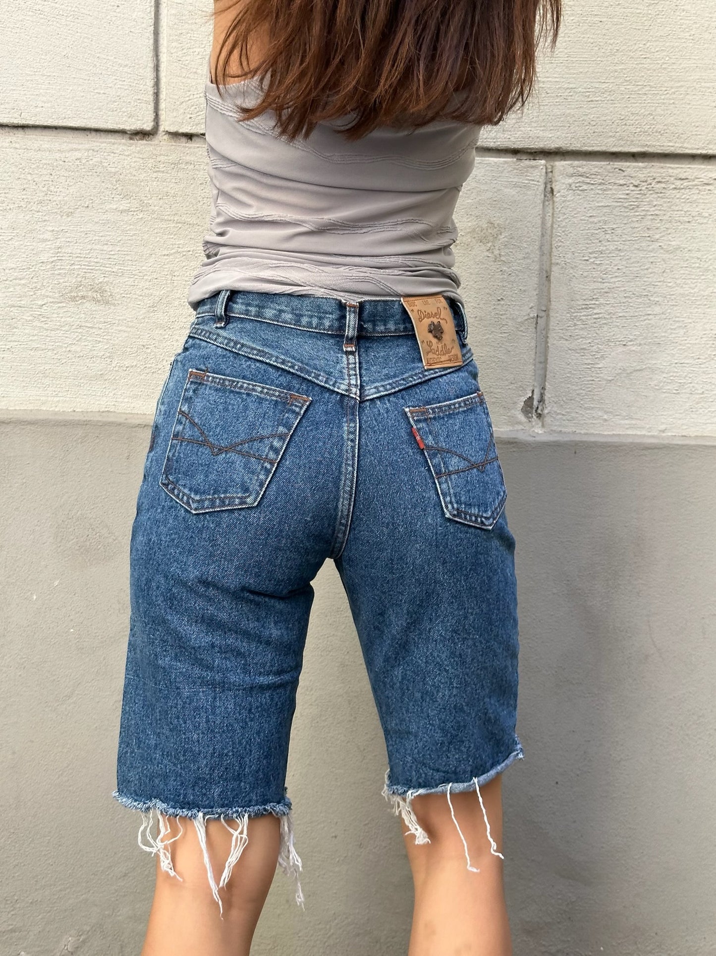 Vintage Diesel 100% Cotton Deep Blue Cut Off Bermuda Shorts XS/S