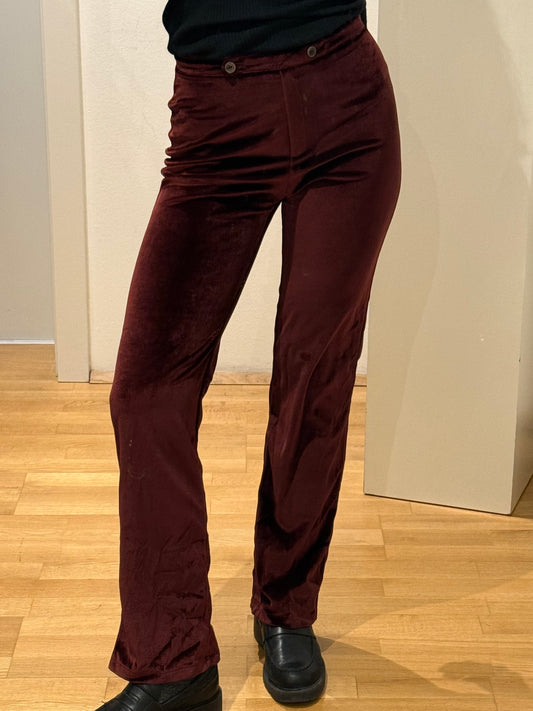 Vintage Burgundy Velvet Trousers XS/EU 34