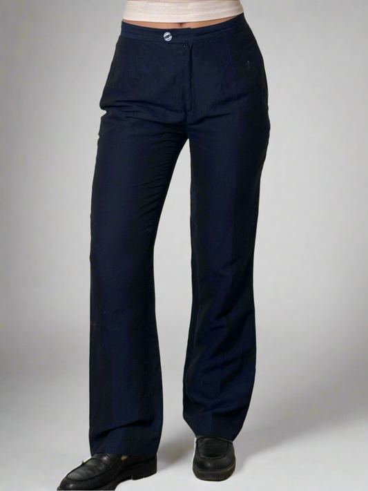 Vintage Blue Linen/Viscose High Waisted Trousers XS/S